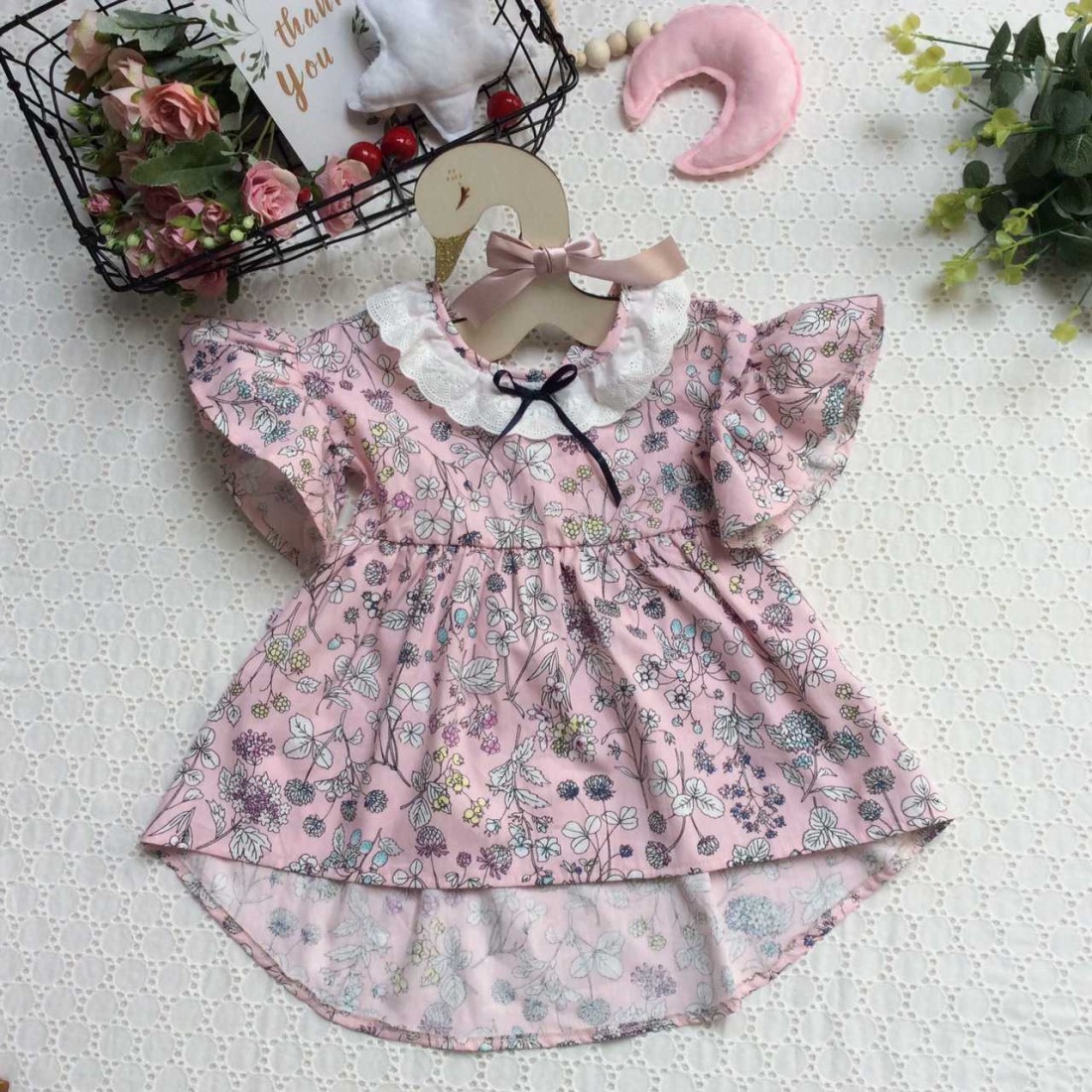 váy vạt lệch ren cổ size 2-6-